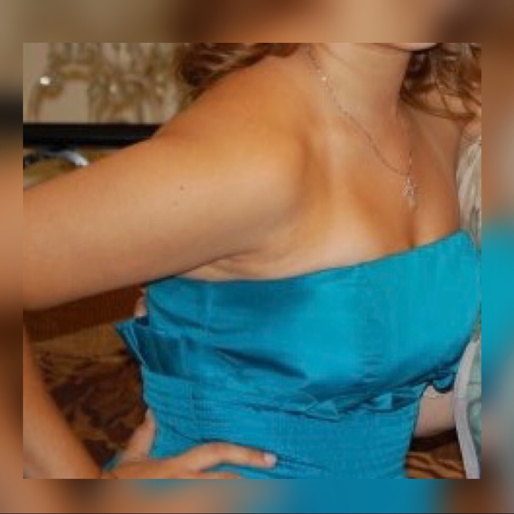 Turquoise cocktail dress - Picture 1 of 4